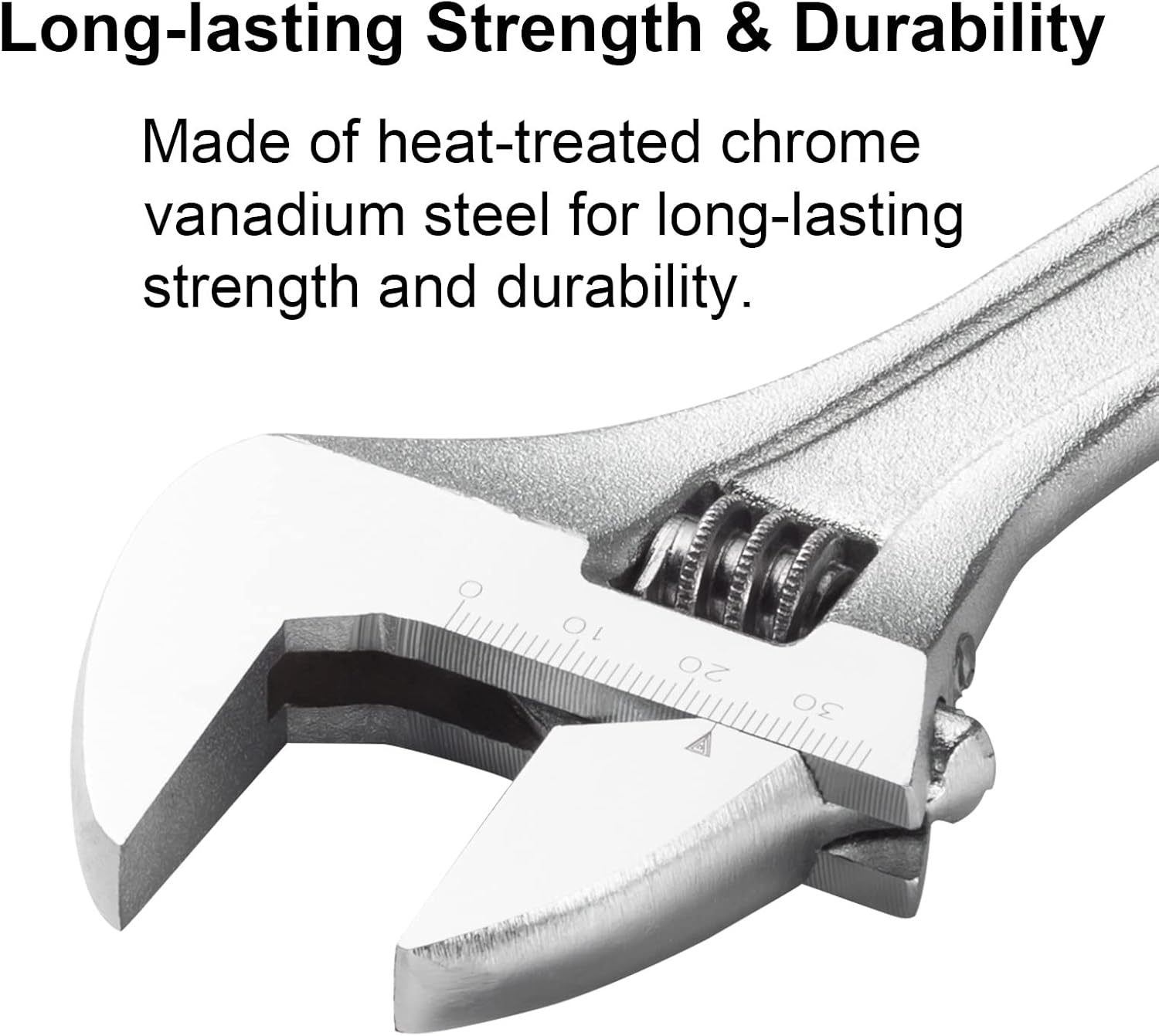 Jetech 8-Inch Adjustable Wrench - Professional Spanner Cr-V Steel Shifter Spanner with Metric Scale Wide Caliber Opening, for Home, Garage, Workshop and DIY - Image 7
