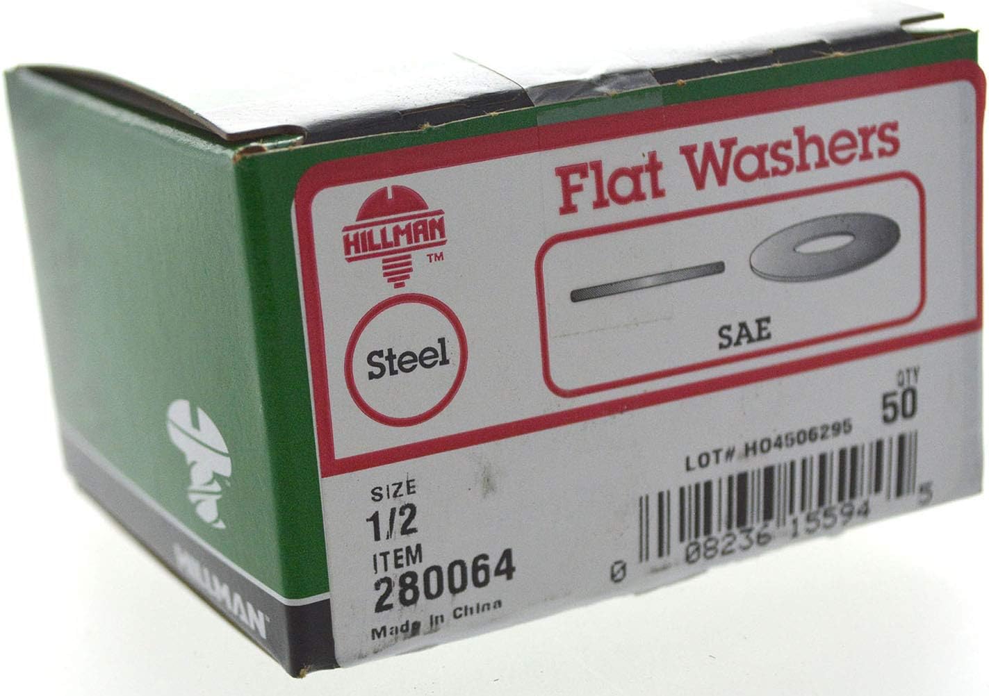 Hillman Flat Washers, 1/2in, 50 Pack, Zinc | Zinc finish, SAE size for 1/2in bolts and screws, Helps distribute load in deck, fence, and general repair projects - Image 3